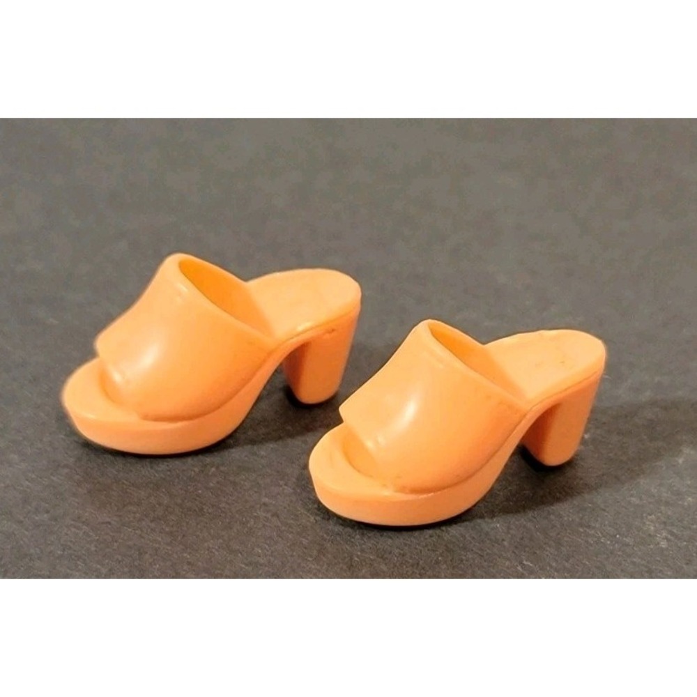 Barbie Doll Orange Mules High Heels Slides Sandal Shoes Accessory Fashion Avenue